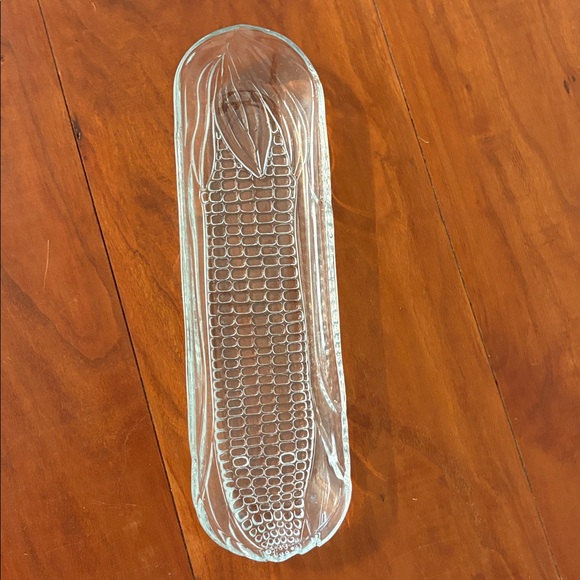 Corn on the Cob Dishes Holders Set of 4 Clear Glass Serving Vintage - Picture 6 of 7